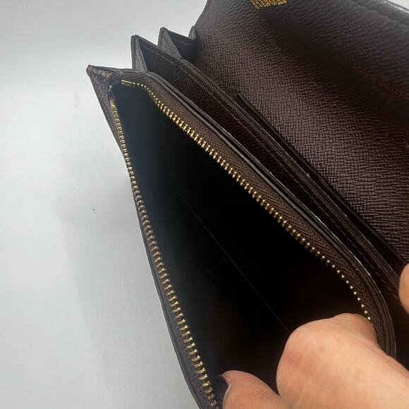 GUC Louis Vuitton Damier Ebene Double Snap Long Wallet - Picture 8 of 9